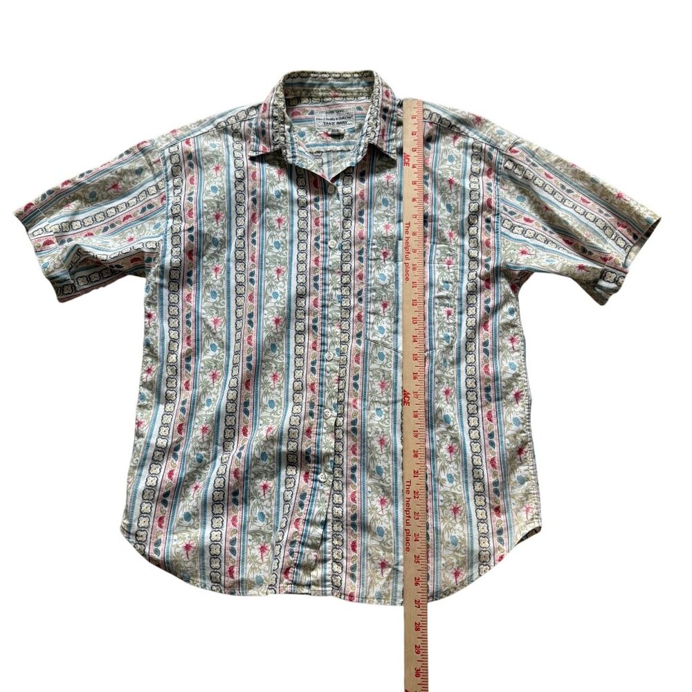Take Away Button-Up Shirt Men's Size Medium Multicolor Floral Vacation Preppy